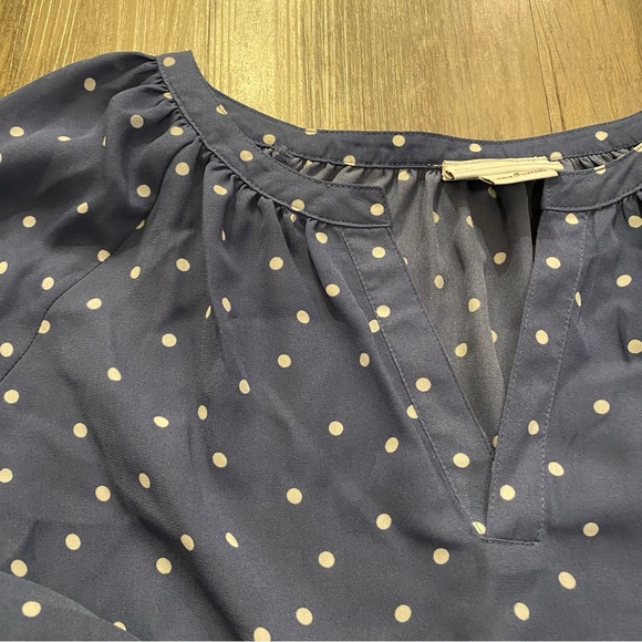 Blue Polka Dot Liz Claiborne Long Sleeve Top - Picture 6 of 6